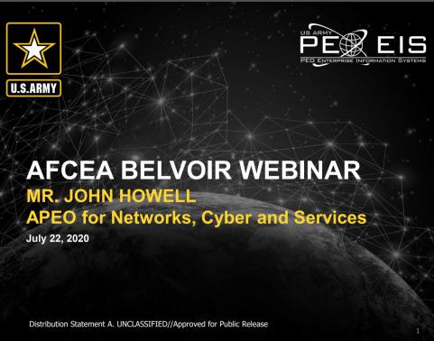 Intro slide from AFCEA Belvoir webinar