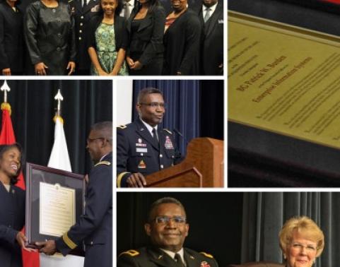BG Burden change of charter ceremony photo collage