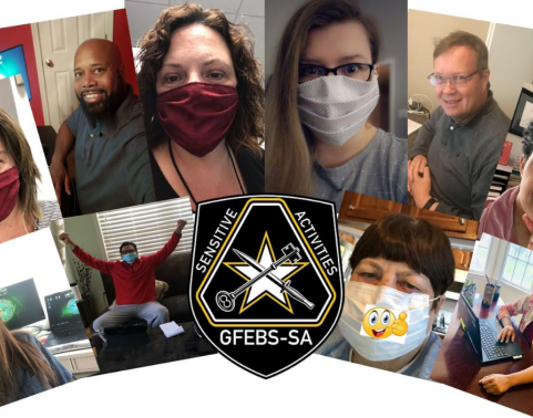 GFEBS SA Team wearing COVID masks collage