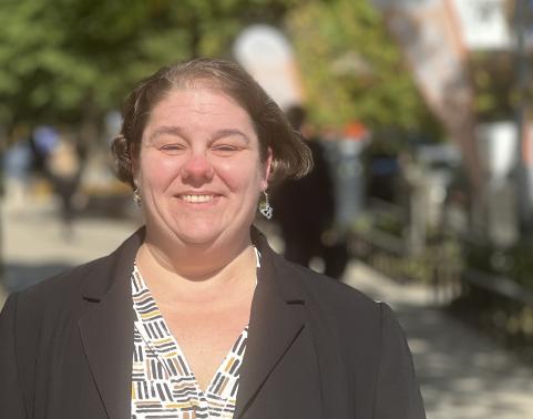 Sabrina Simpson stands outside the Polk Building, Oct. 22, 2024. 