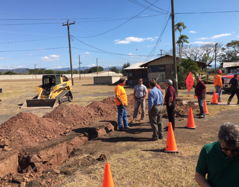 Product Manager Victor Hernandez visits the construction site of the Outside Plant project at Soto Cano Air Base, Honduras.  