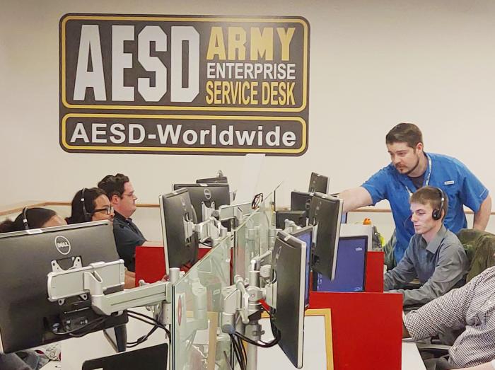 AESD is a premier enterprise-level service desk, which supports all Army theaters of operation. (U.S. Army photo courtesy of AESD )