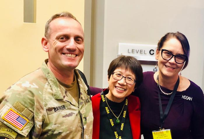 Col. Ed Barker, Former ASA(ALT) Heidi Shyu and Ms. Chérie Smith at AUSA's annual 2019 conference