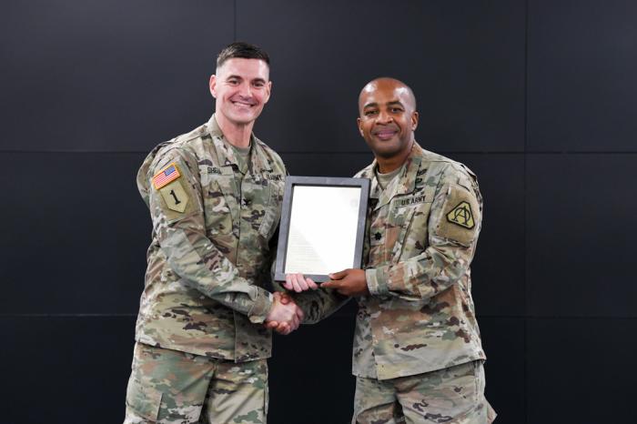 Col. Shell hands charter to Lt. Col. Arnold