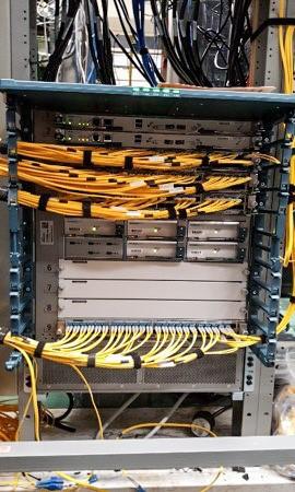 One of several new network switches after the network modernization installation.