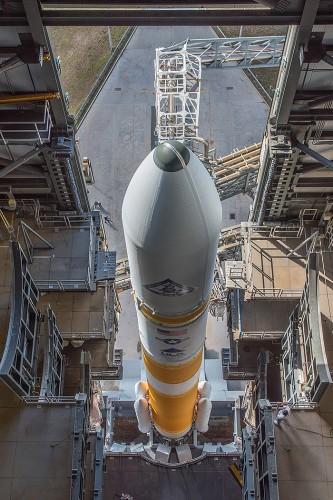 Photo of rocket from above before launch